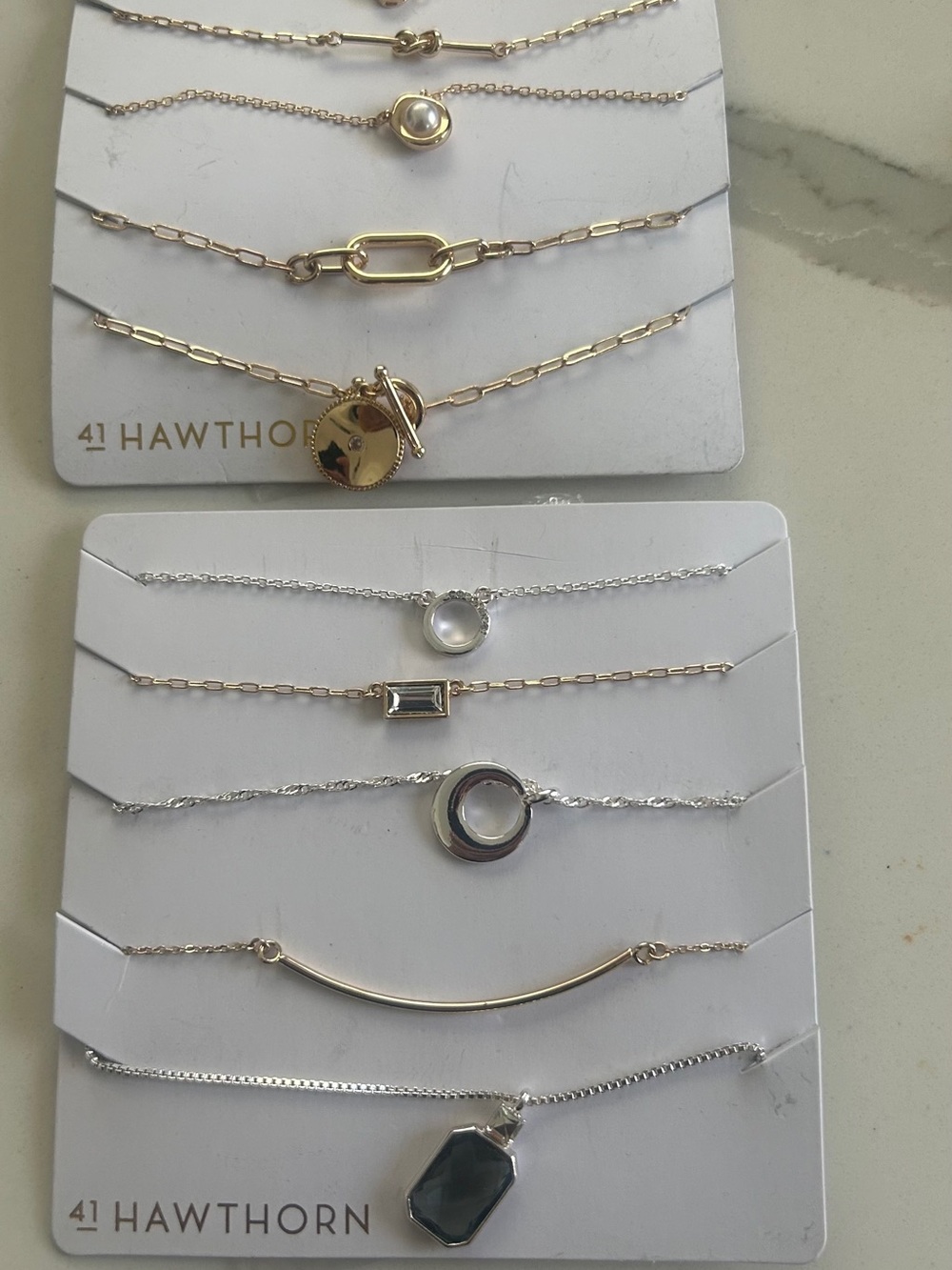 41 Hawthorn Mixed Metal Layered Necklace Set - Gold & Silver (New 2 Sets)